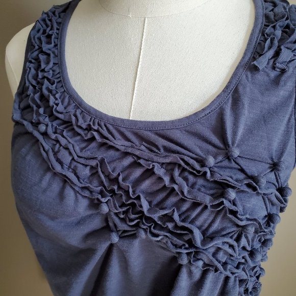 She + Sky Medium Navy Rushed Tank M Medium - Picture 2 of 9